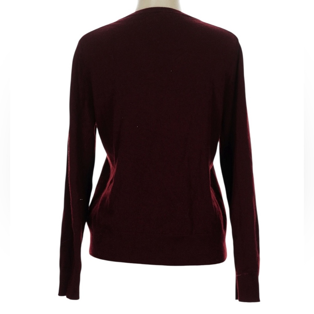 Quince Mongolian Cashmere V-Neck Sweater L Rich Burgundy Fall Cozy Thanksgiving - Picture 6 of 10